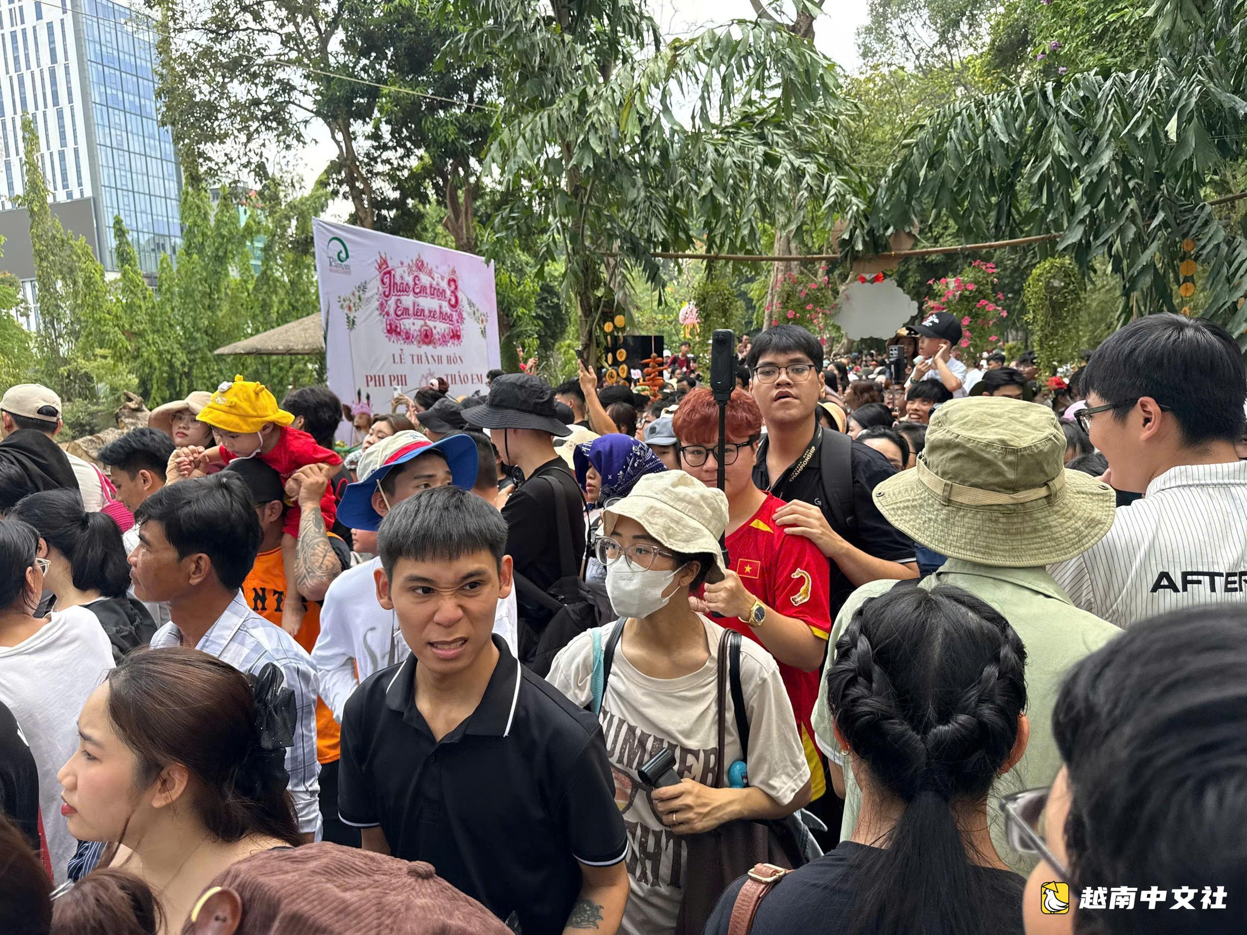 遊客湧向草禽園參加‘長頸鹿婚禮’