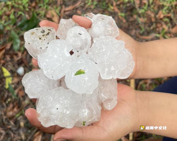 雞蛋大小的冰雹降臨義安省和河靜省