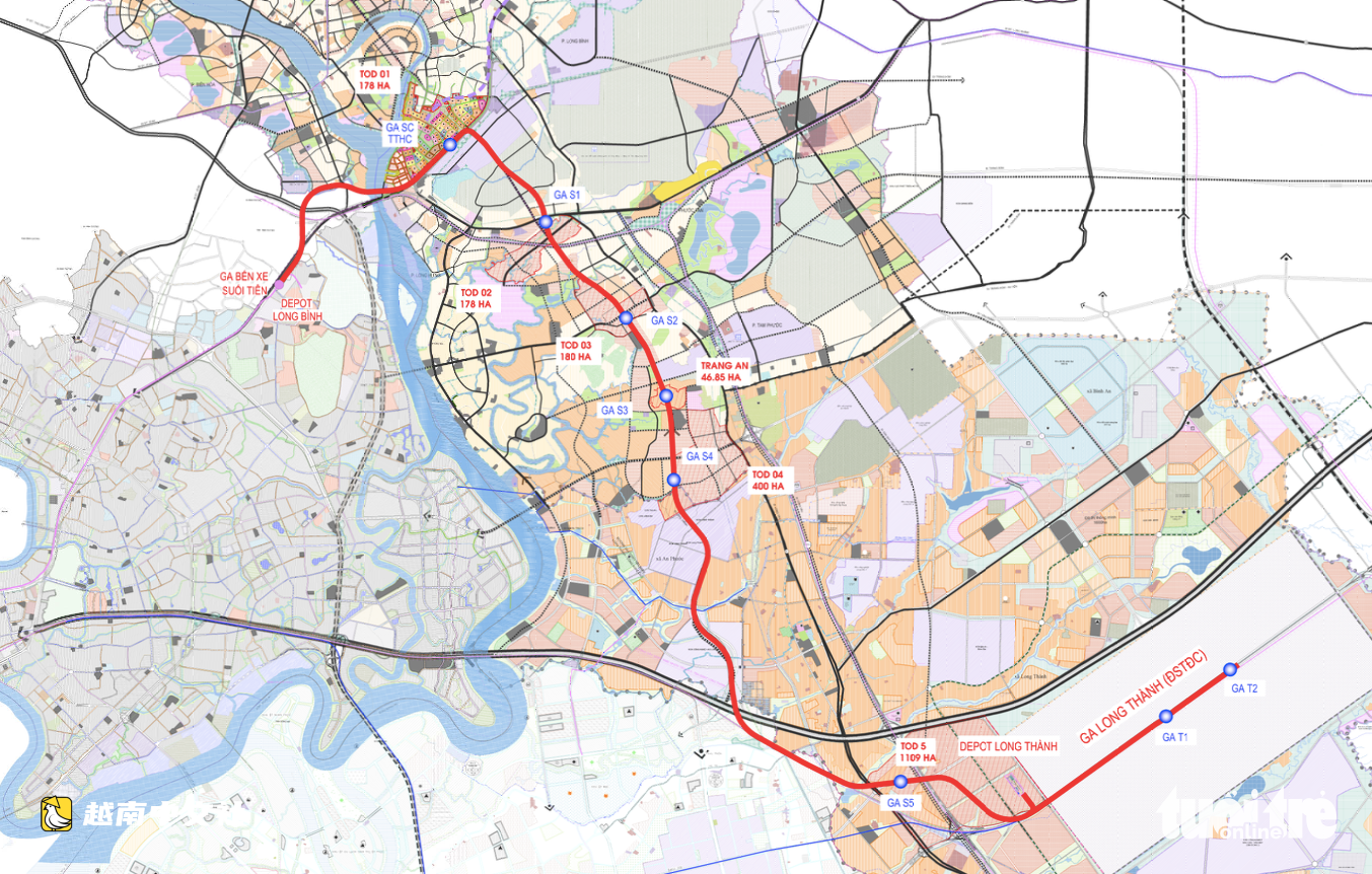 胡志明市至隆城機場的鐵路:最有利的走廊正在加緊建設