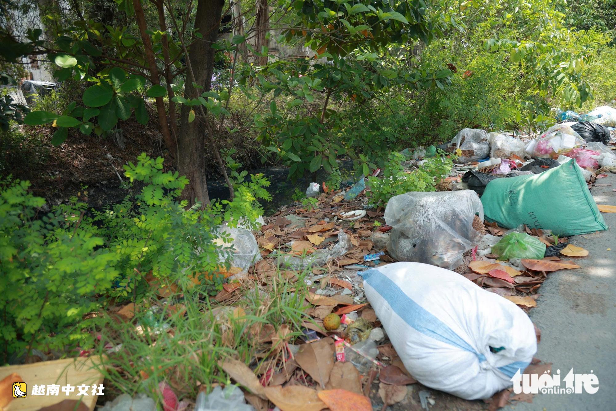 越南Rạch Cầu Suối路垃圾再次氾濫