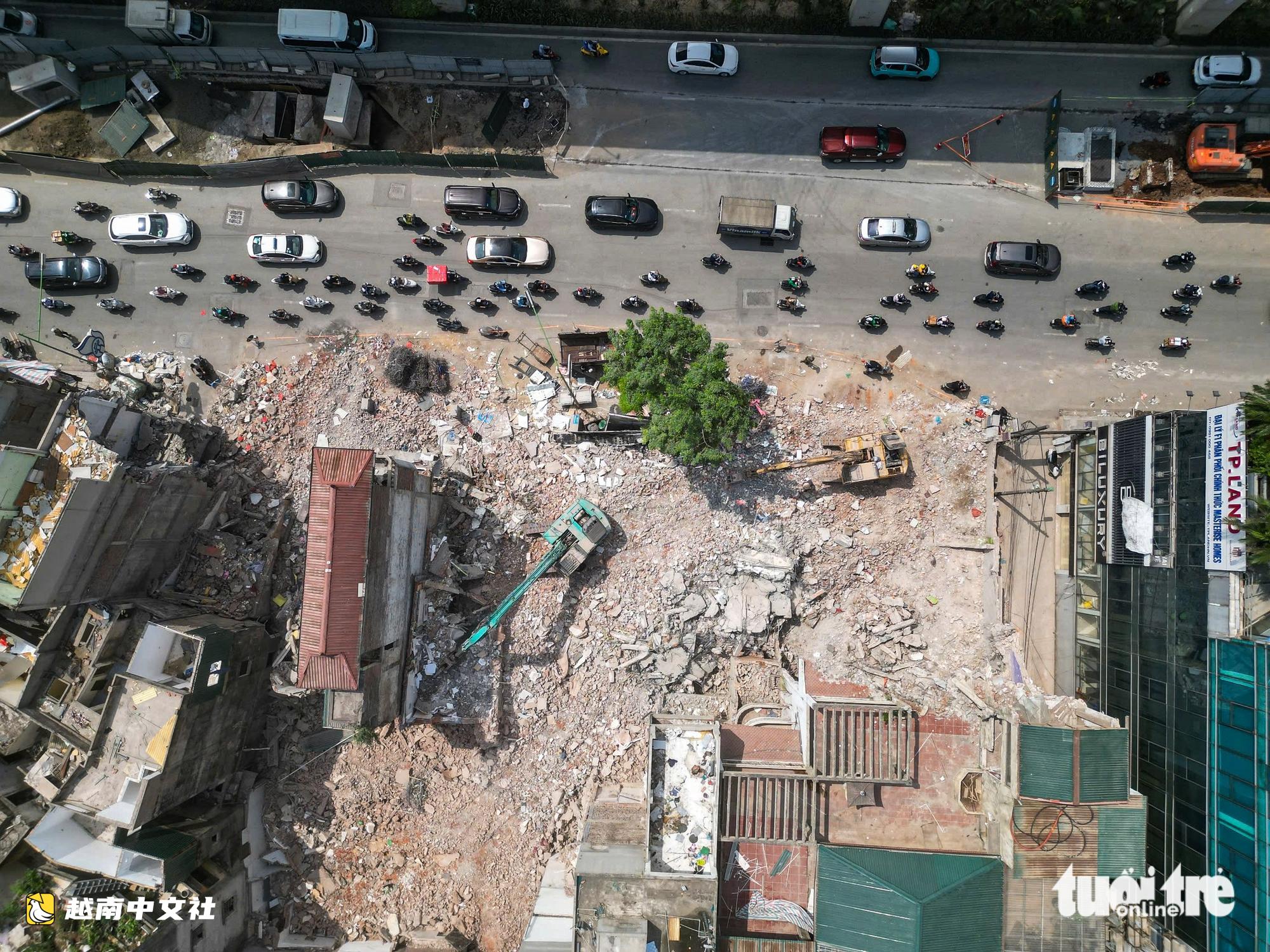 越南河內阮廌街沿街房屋拆除以建設2.5環線