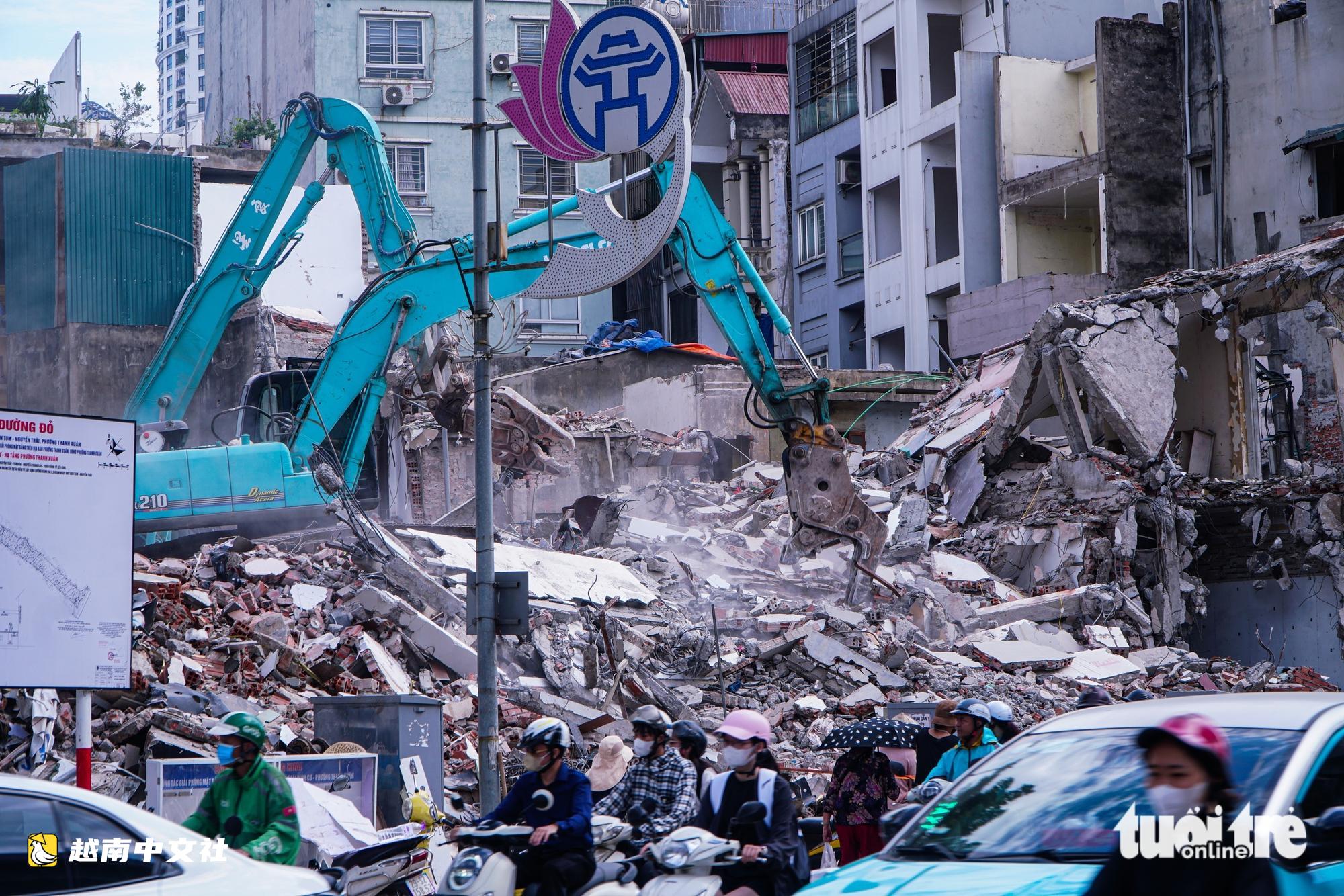 越南河內阮廌街沿街房屋拆除以建設2.5環線