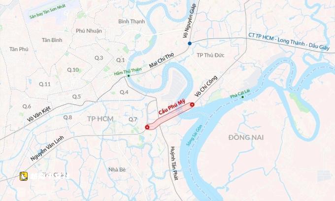 越南富美橋因修路限制車輛通行一個半月