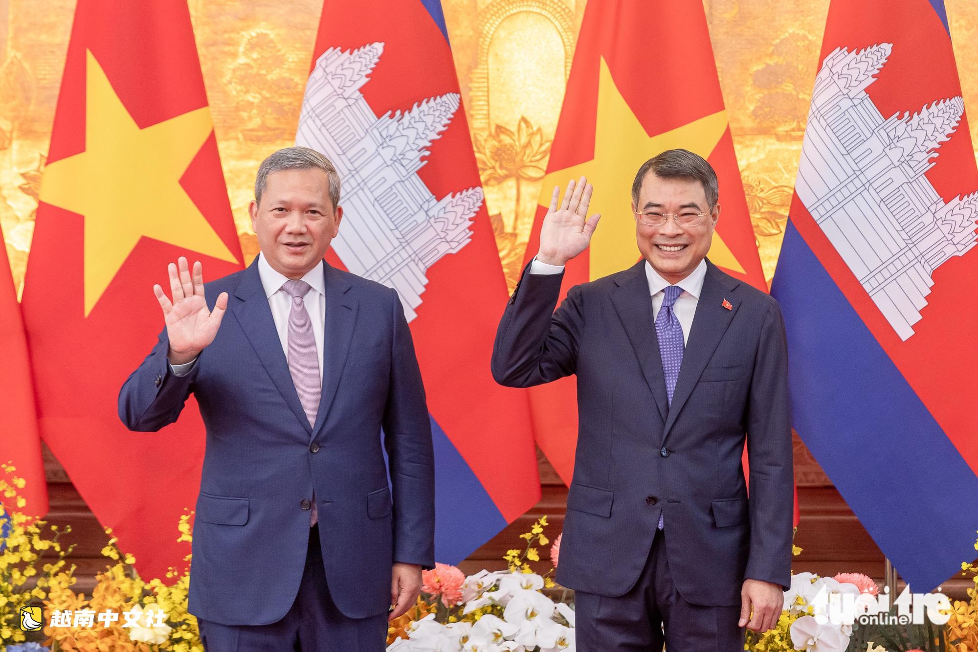 越南總理黎明雄迎接並與柬埔寨首相洪瑪奈舉行會談