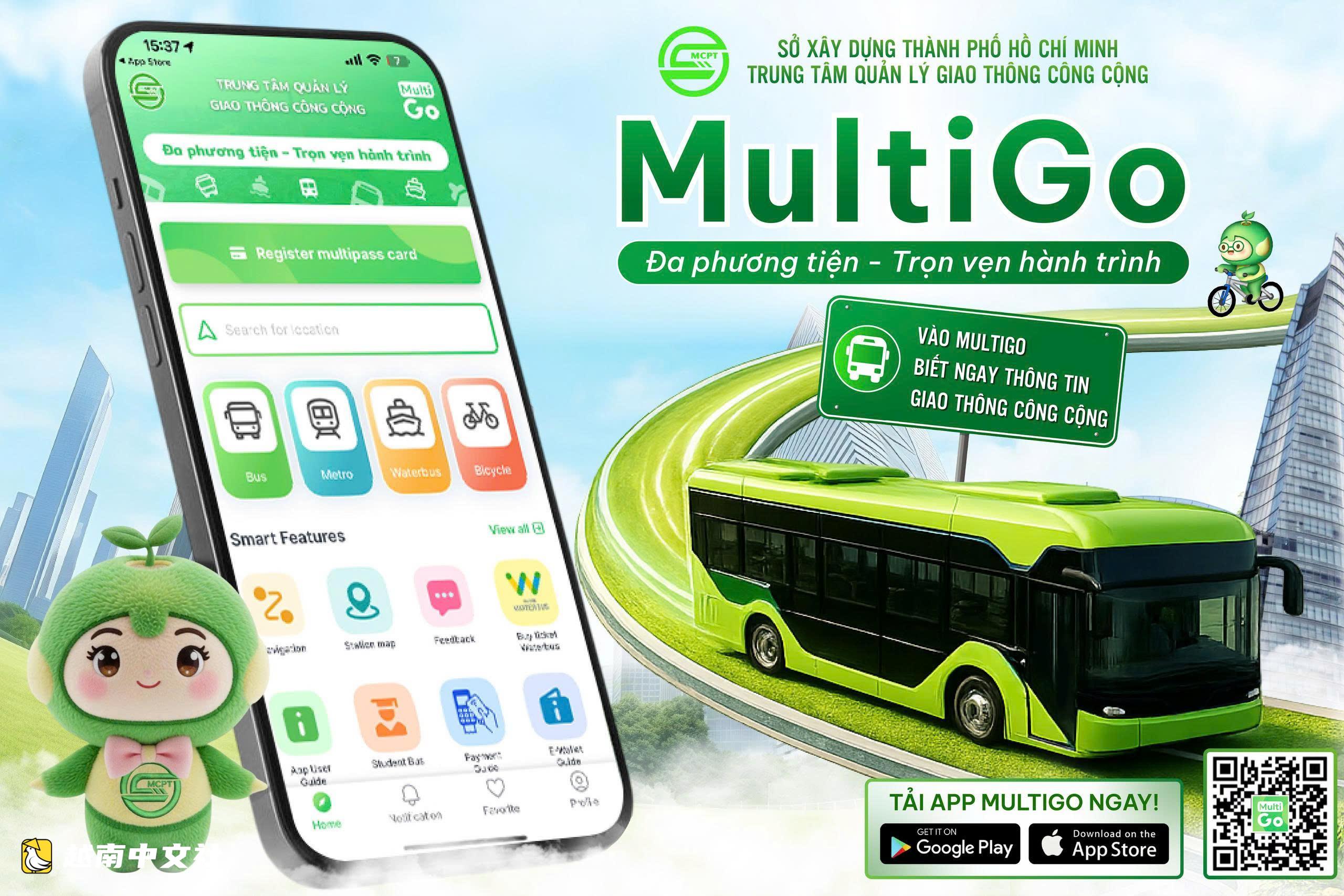 越南下載MultiGo應用程序，使用胡志明市公共交通便捷優惠