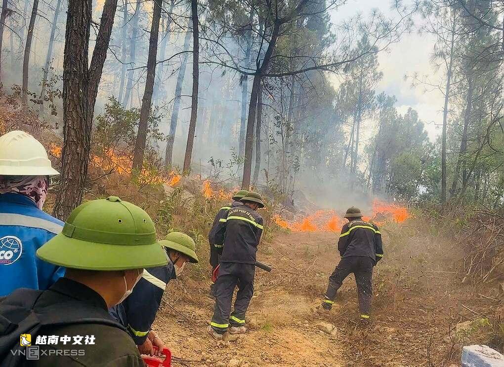 越南清化省森林火災導致3萬戶家庭停電