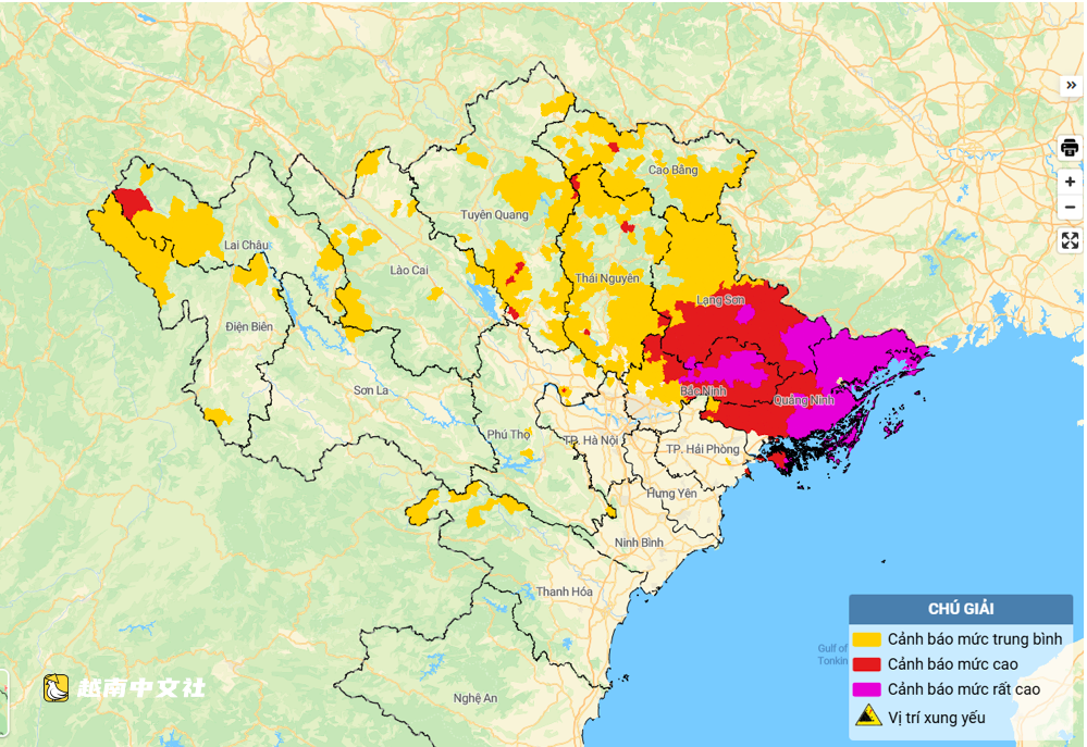 越南臺風梅薩克可能在東北部造成500毫米以上降雨