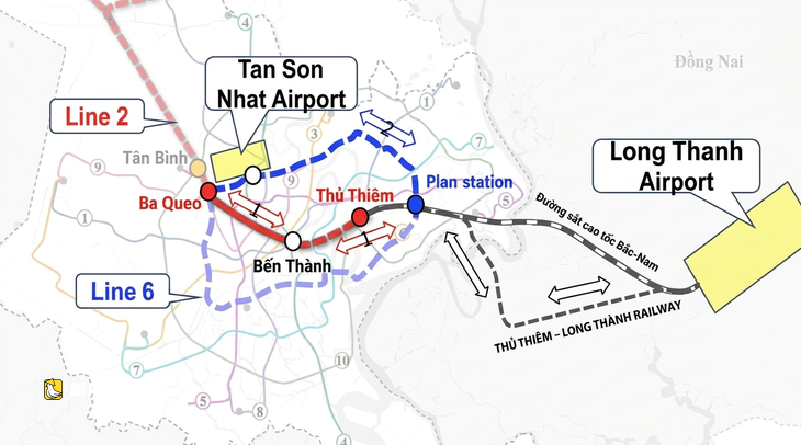越南同奈省建設廳:將地鐵從頭頓延伸至隆城機場非常必要