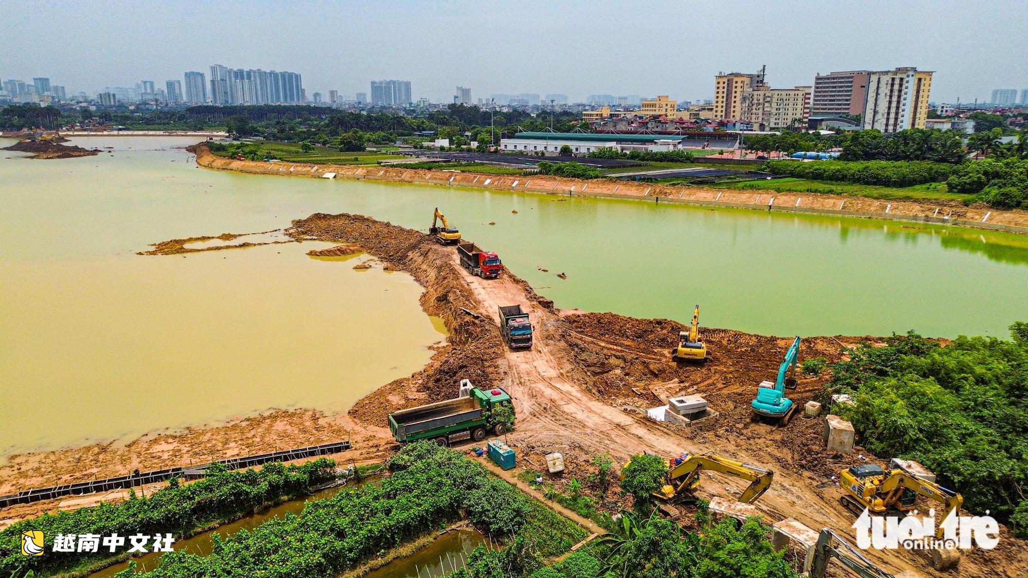 越南河內5個急建調蓄池全景:已準備就緒防澇