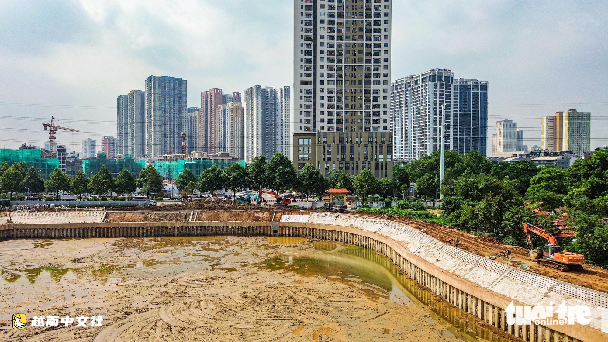 越南河內5個急建調蓄池全景:已準備就緒防澇