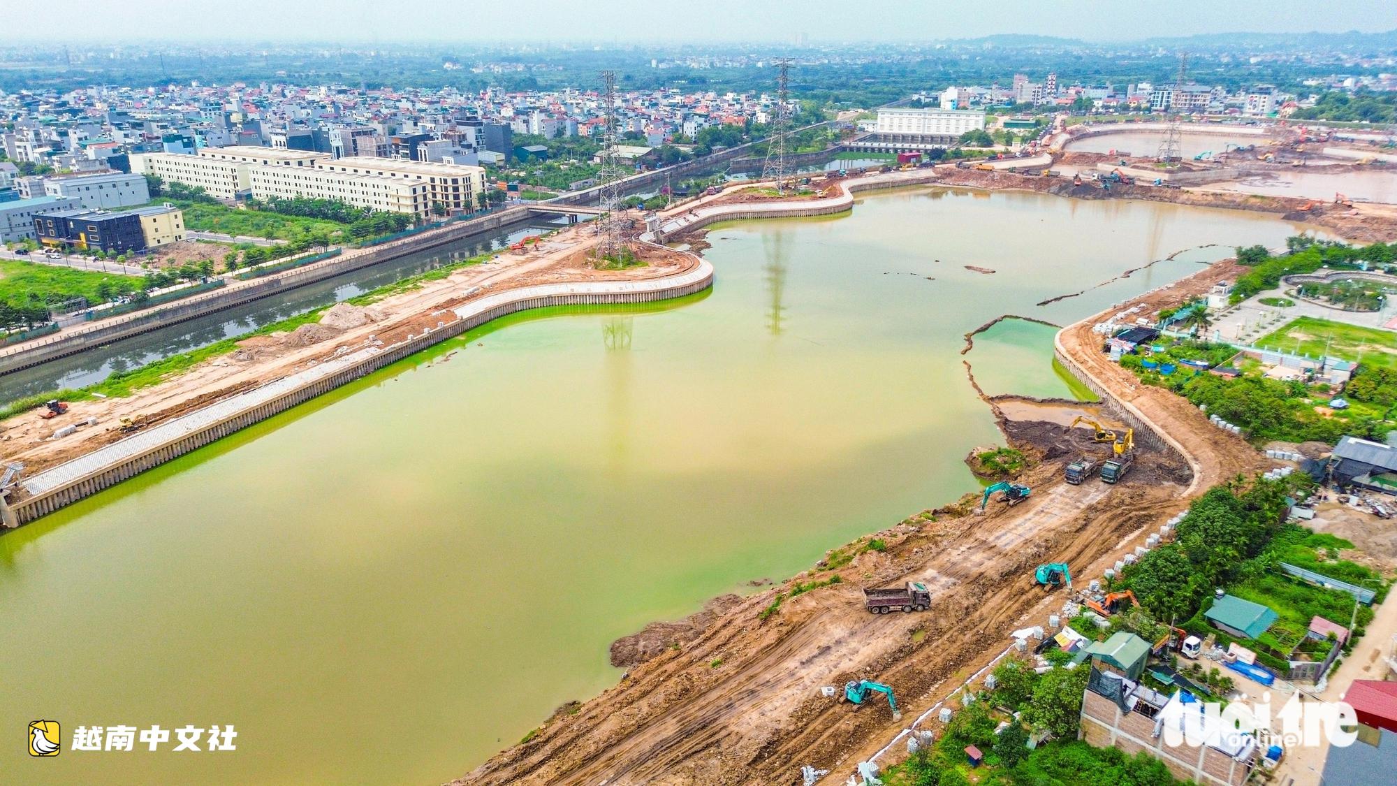 越南河內5個急建調蓄池全景:已準備就緒防澇
