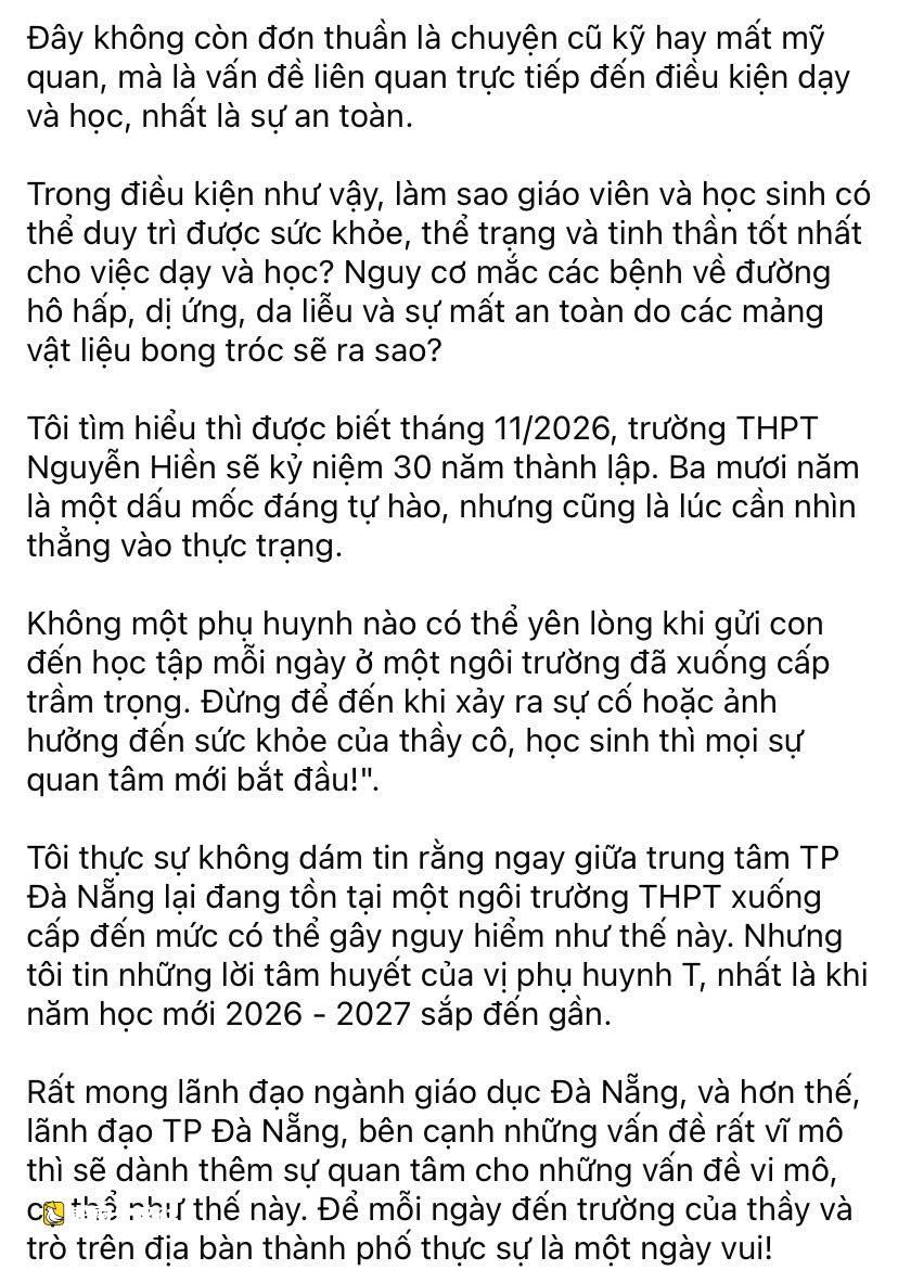 越南峴港一所學校校舍破敗視頻引家長擔憂