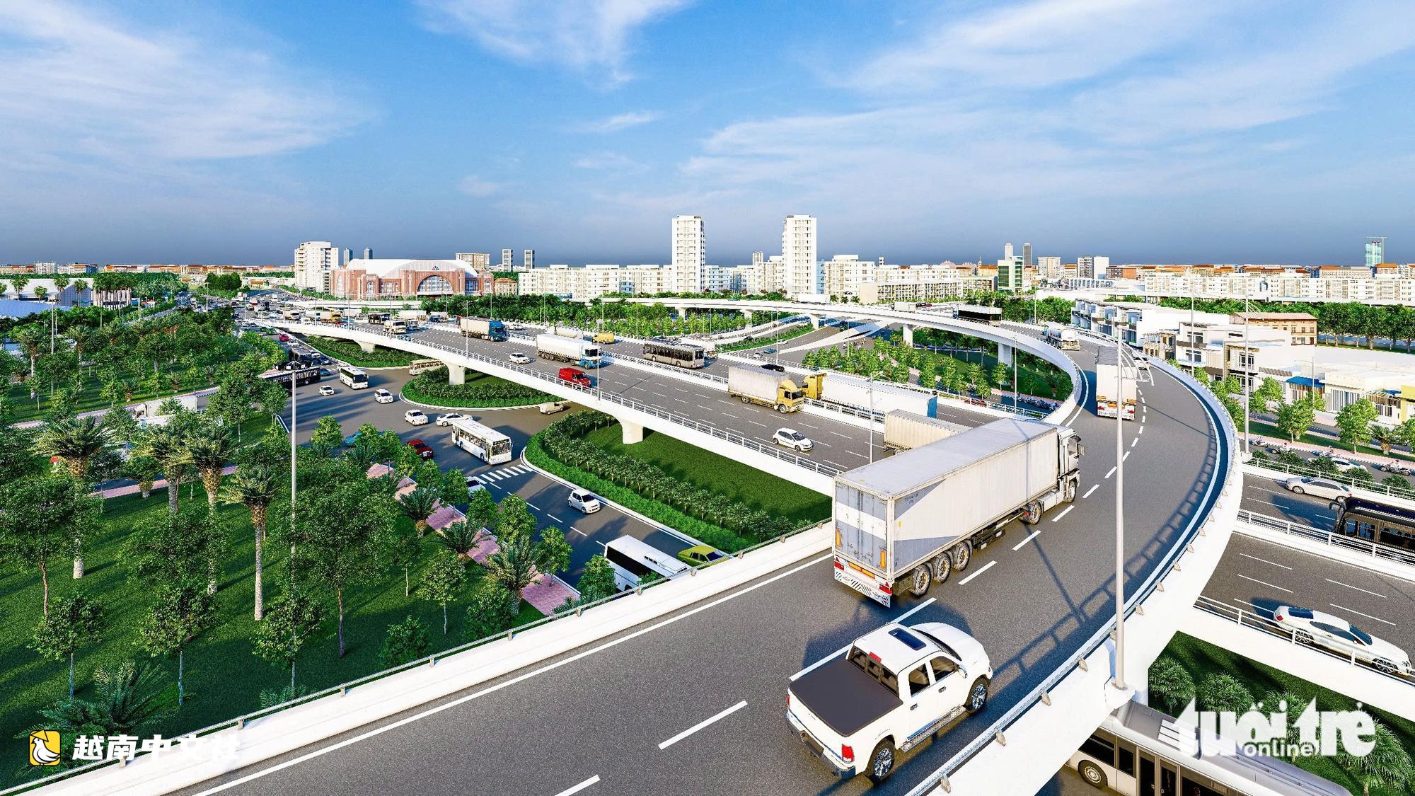 越南胡志明市守添四層立交橋:卡萊港區交通‘調控閥’,東部門戶通往市中心