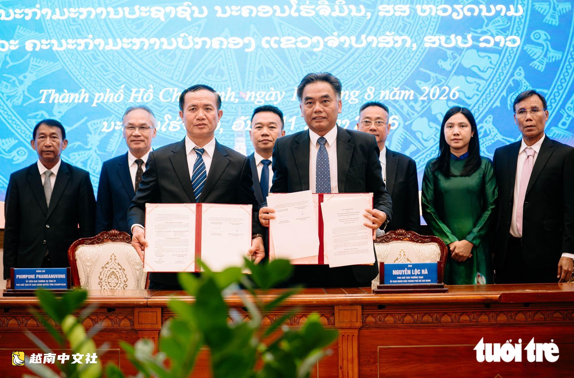 越南胡志明市與老撾佔巴塞省簽署新合作協議,致力於成為越老合作典範