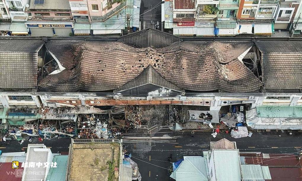 越南邊和市場因電線短路起火