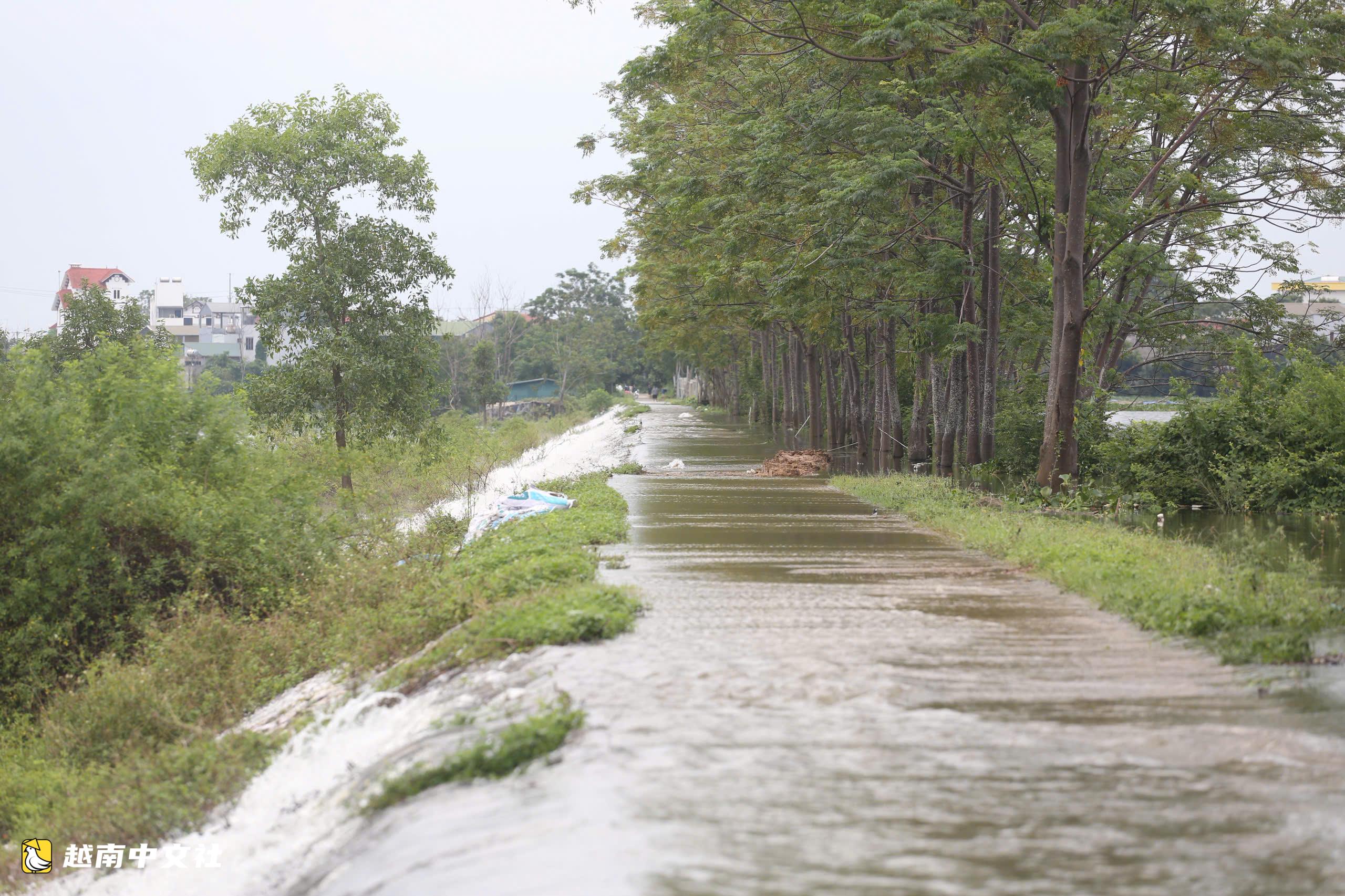 河內多條河流洪水上漲,郊區多戶居民被隔離,道路嚴重淹水