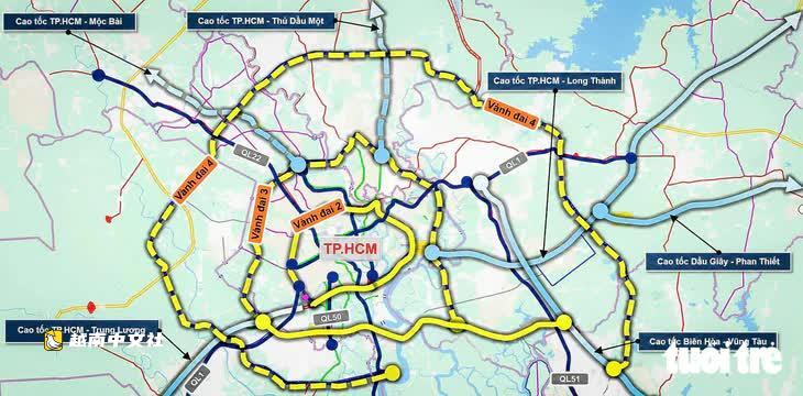胡志明市、同奈省和西寧省統一擴建胡志明市三環路