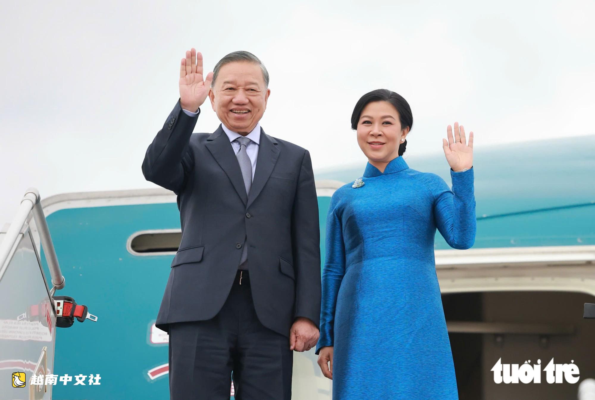 越共中央總書記、國家主席蘇林和夫人圓滿結束對法國的訪問