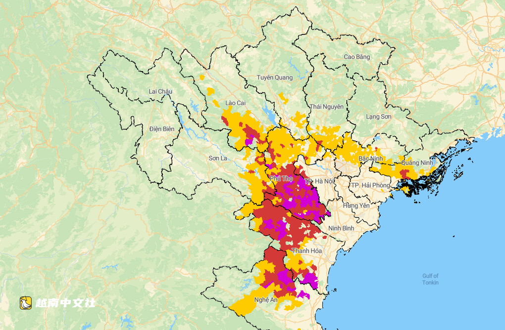 越南河內及多省持續強降雨