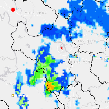 河內郊區發佈雷雨預警