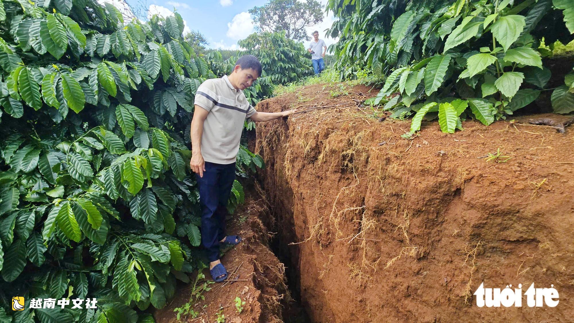 越南長裂縫“吞噬”民眾大量土地和農作物