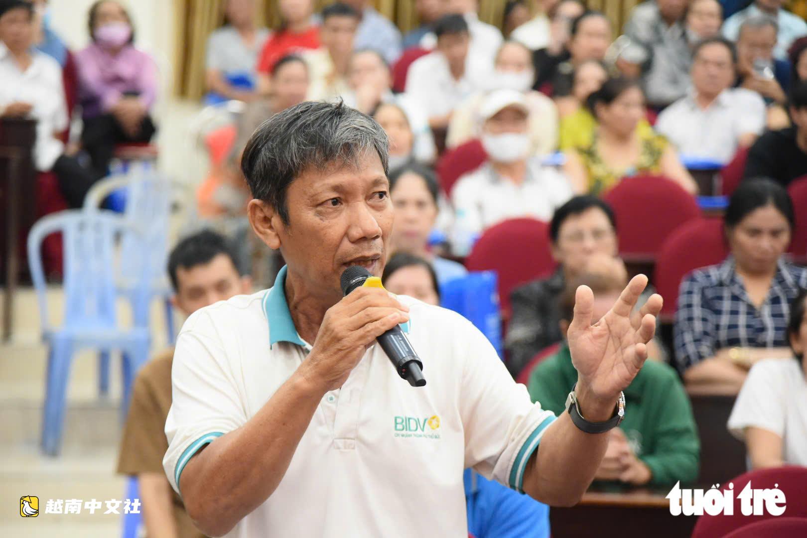 越南胡志明市政興坊傾聽受翁貝運河改造影響居民的意願