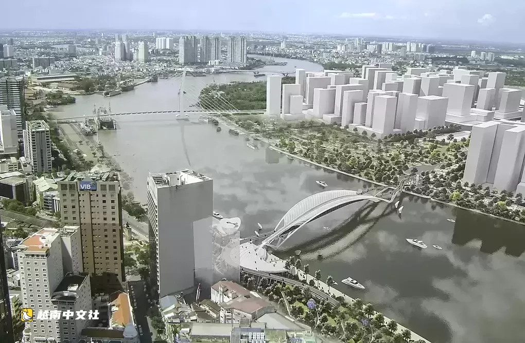 越南西貢河步行橋預計10月21日合龍