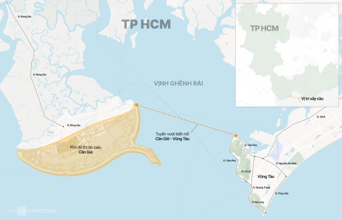 连接芹耶-头顿的超过104万亿越盾跨海公路方案