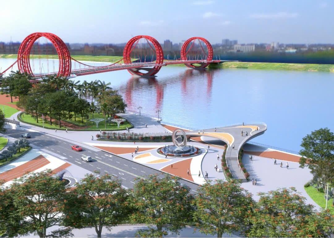广南省投资近2200亿建设横跨茶曲江的极美设计桥梁