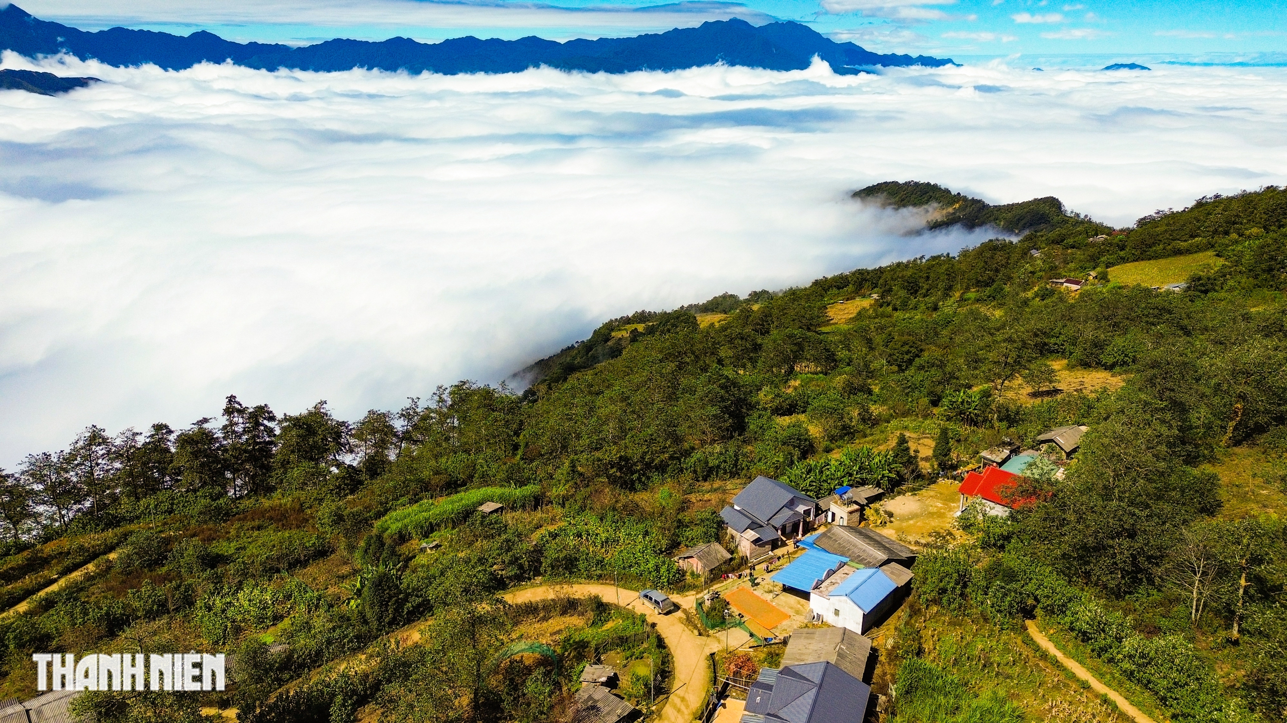 在越南最高的村庄观赏云海