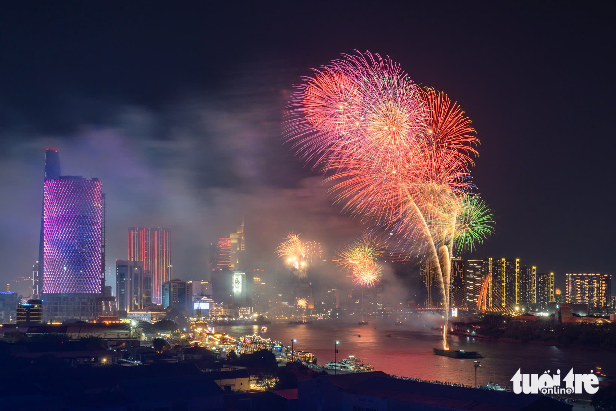 胡志明市在2026年元旦期间于4个地点燃放烟花