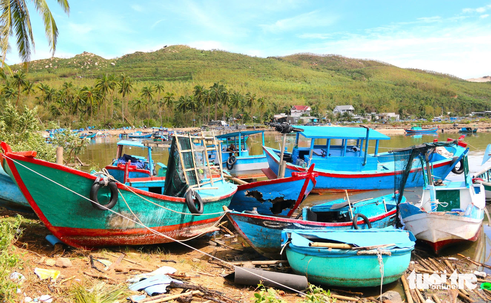 心痛数十艘渔船在台风Kalmaegi后破碎的场景