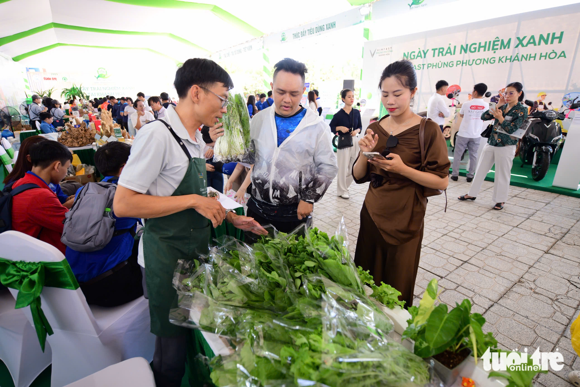 超过1200名游客探索庆和省绿色体验日，乘坐电动汽车，用垃圾换礼物