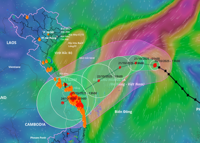 广治-岘港可能在5天内降雨超过900毫米