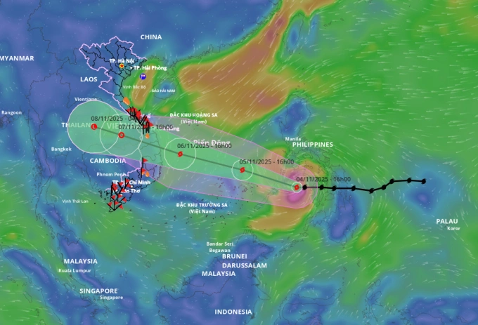 台风进入岘港-庆和海域时可能达到14级强度