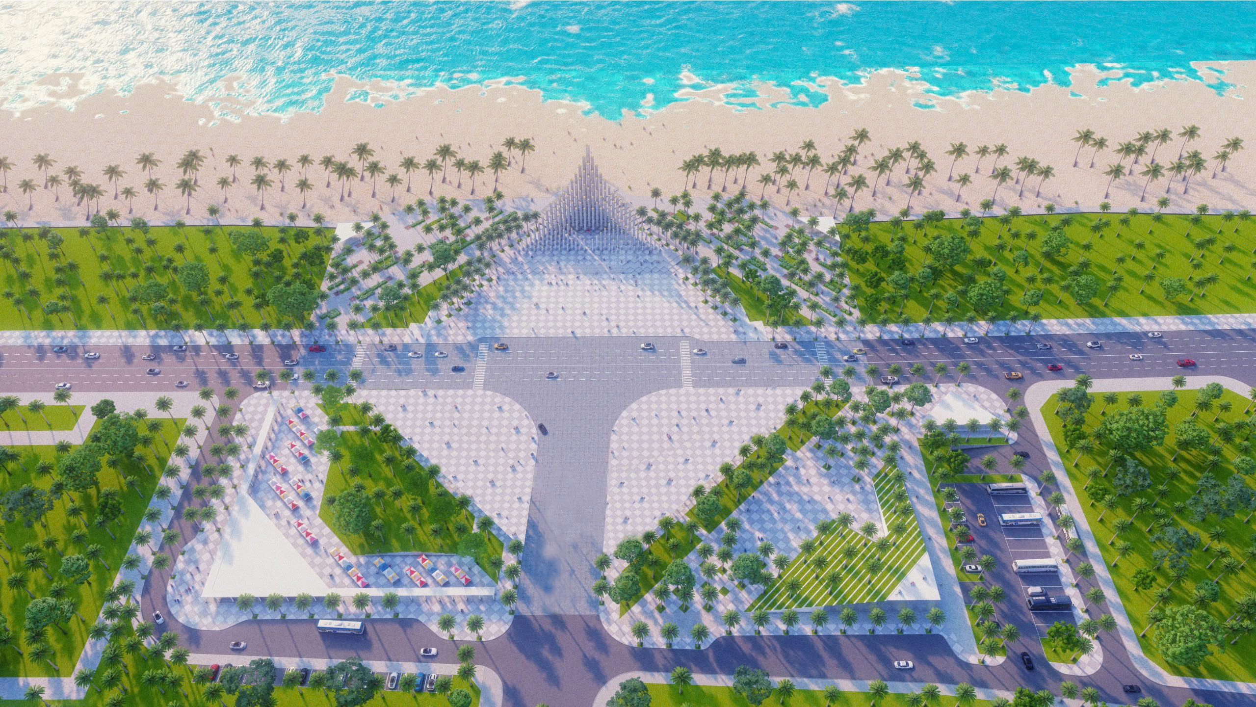 扩建头顿新地标旁的广场