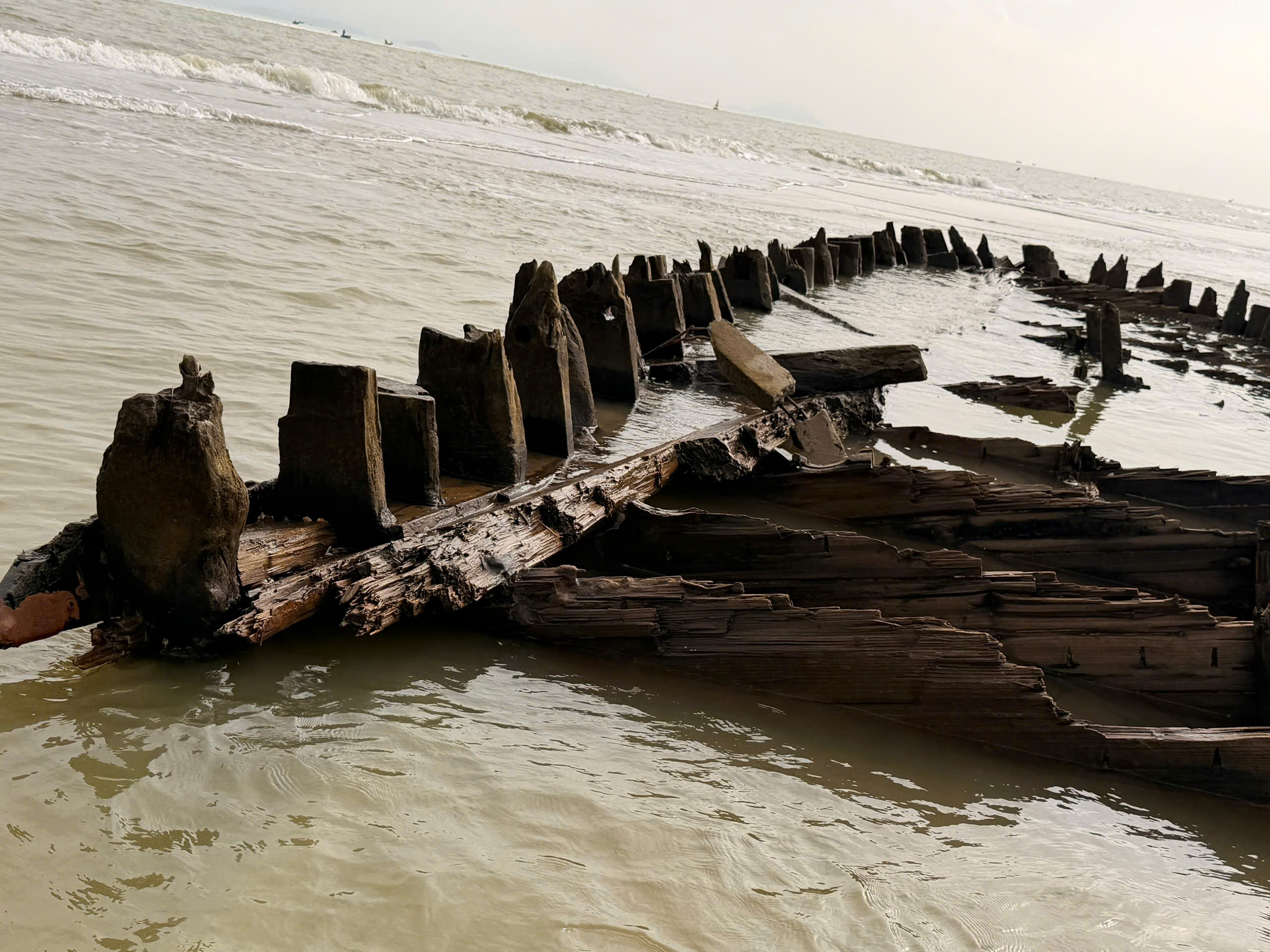 失踪数月后，会安古船在13号台风后完好无损地意外浮出水面