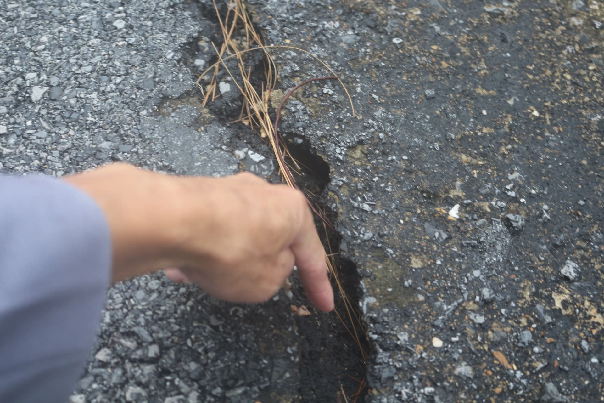 出现数十米裂缝，附近大量蚯蚓爬出地面异常干死