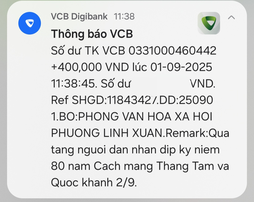 许多人通过VNeID收到了10万越南盾的礼物