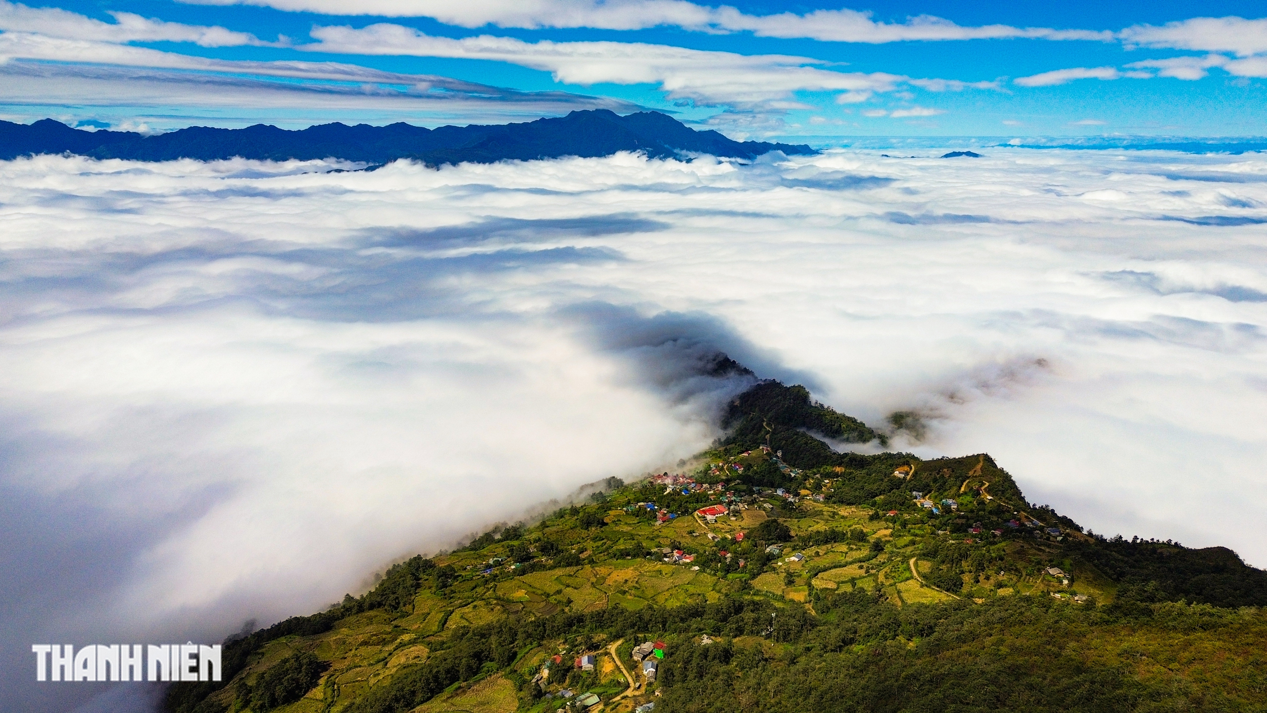 在越南最高的村庄观赏云海