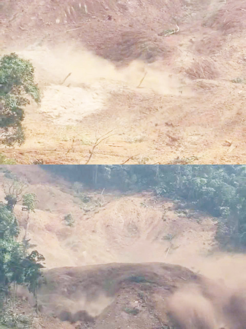 岘港发生可怕山体滑坡，无雨也发生