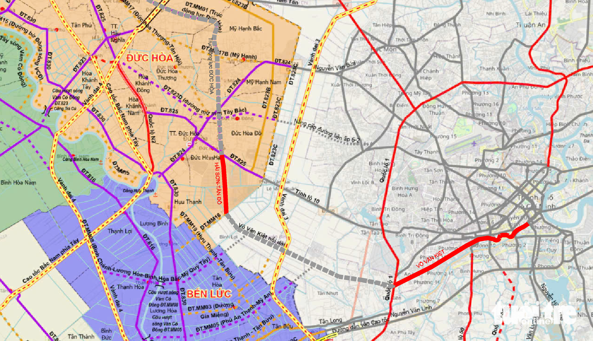 西宁省海山-新都道路航拍，等待连接胡志明市武文杰延长线