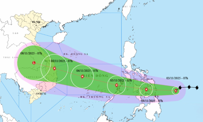 台风Kalmaegi增强三级，11月5日进入南海