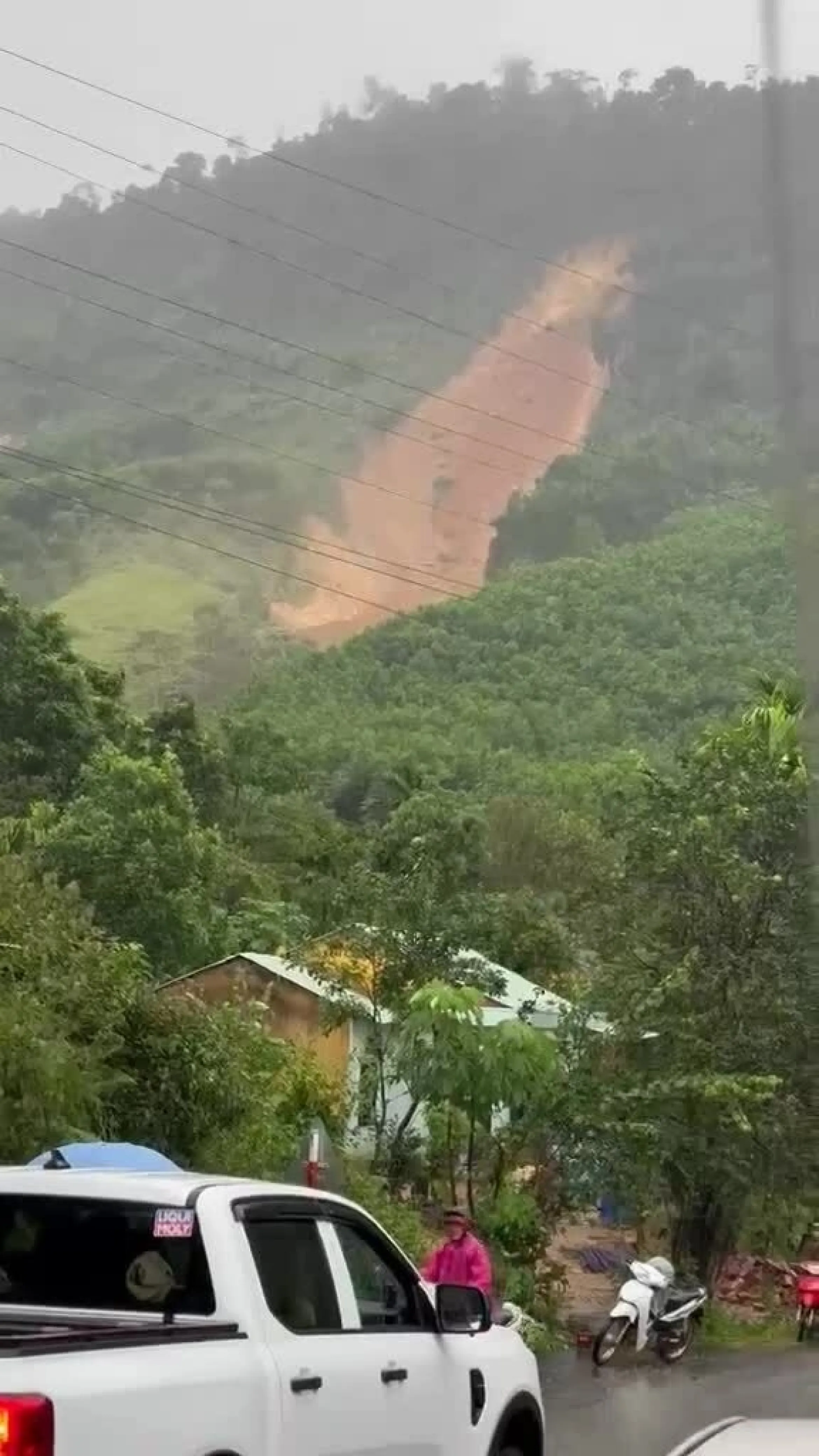 山体滑坡和泥石流冲走岘港数十栋房屋